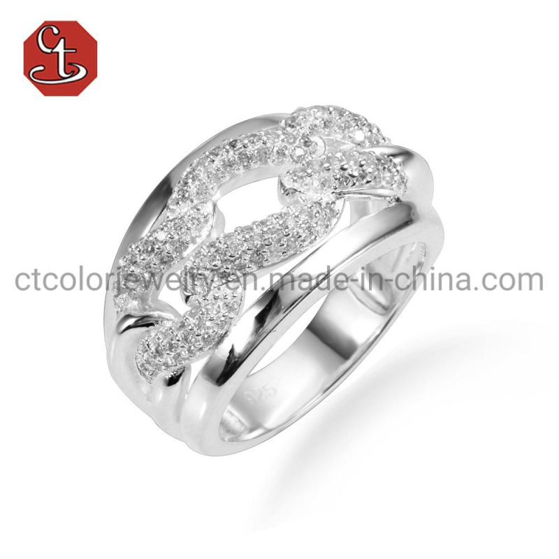 Wholesale Fashion 925 Silver Fine Jewelry Chain Rings for Women