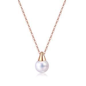 Gold Plated Stainless Steel Christmas Hat Pearl Clavicle Chain