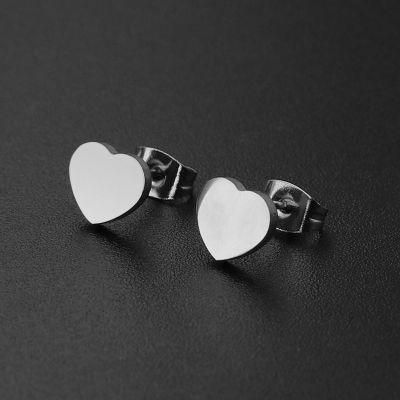 Manufacturer Custom Fashion Jewelry High Quality Waterproof Non Fade jewellery Stainless Steel Heart Earring Stud Jewelry