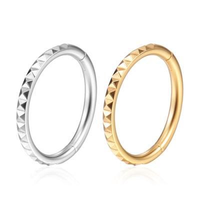Hinged Segment Ring-G23 Titanium Pyramid Nose Rings Hoop 16g 6mm to 12mm Body Piercing Jewelry