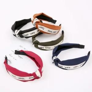 New Design Fashion Letter Knot Headband Korean Style Fabric Hair Band Hair Accessories