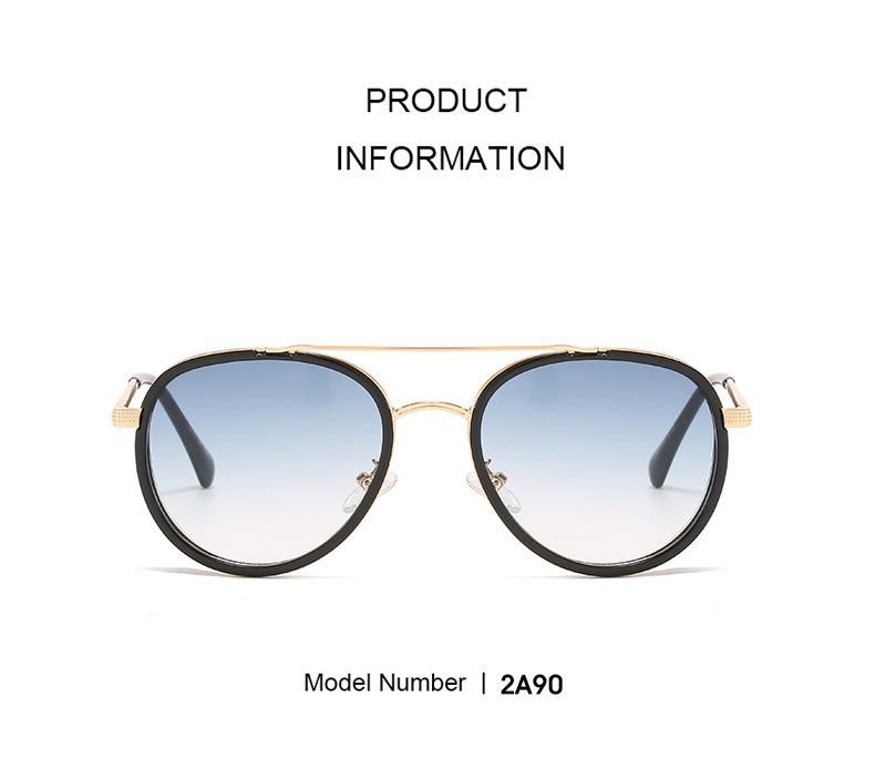 Round Retro Style Designer UV400 Metal Sunglasses