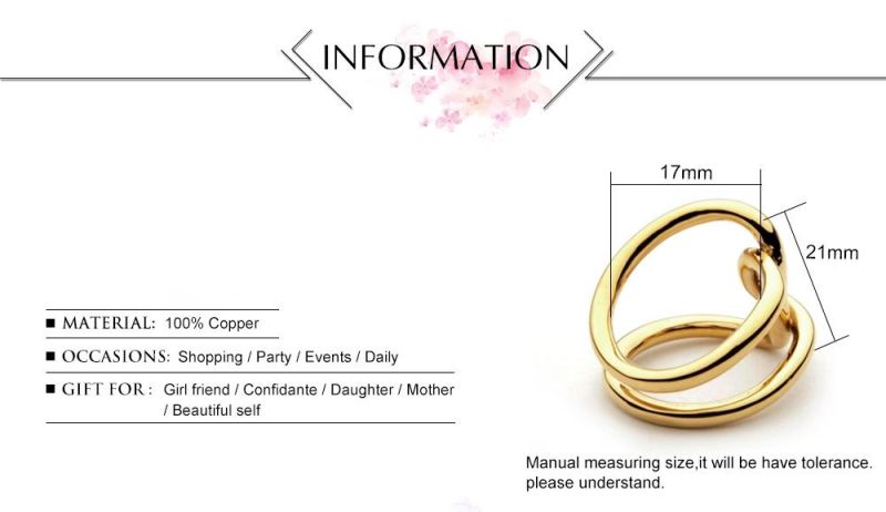 Luxury Jewelry Women Finger Copper Gold Ring