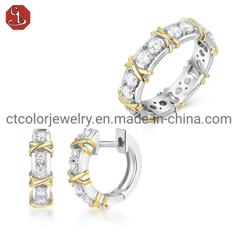 Fashion Jewelry Micro Setting Cubic Zirconia Hoop Earrings 925 Silver Jewelry Earring