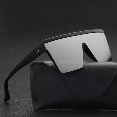 Male Flat Top Sunglasses Men Brand Black Square Shades UV400 Gradient Sun Glasses for Men Cool One Piece Designer