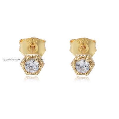 Fashion Solid 925 Sterling Silver Zirconia Jewelry Women Stud Earrings