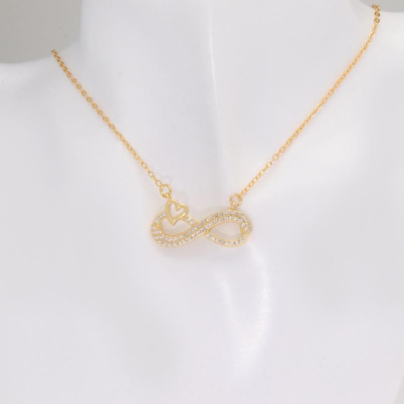 Wholesale Girl Cubic Zirconia Heart Shape Fashion Jewelry Necklace