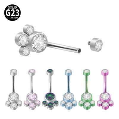 Titanium Colorful Belly Button Rings 14G Belly Ring Navel Piercings Jewelry