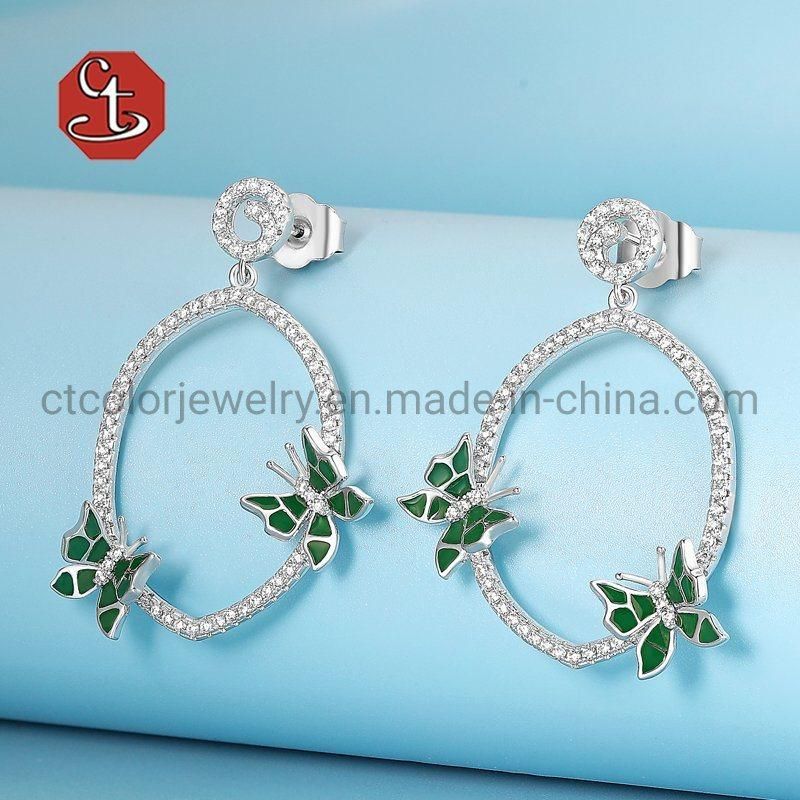 Fashion Jewelry 925 Silver Jewellery Silver Earring Mini Butterfly Annular Earrings