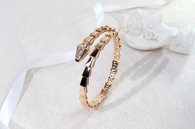 Fashion Jewelry Snake Shape Silver or Brass High Quality Factory Wholesale Popular Style Trendy 2022 Charm Women Fine Bangle