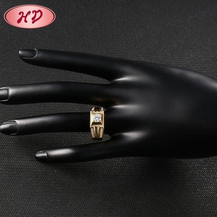 Fashion 18K 14K Gold Plated Wedding Engagement Jewelry Stainless Steel Silver Finger Man Rings Design