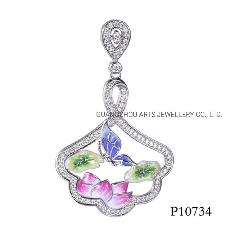 Wholesale Enamel Jewelry Daffodil 925 Sterling Silver Fashion Pendant