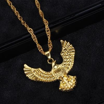 Fashion Hiphop 18K Gold Plated Eagle Wings Spread Boutique Necklace