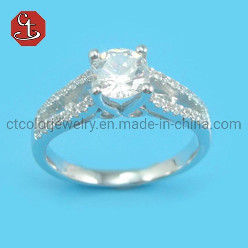 FCubic Zircon Bridal Marriage Rings Elegant Accessories ashion WomenDiamond Engagement Wedding Silver Ring Jewelry