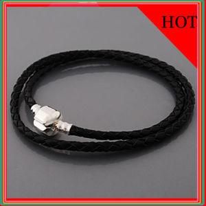 Fashion Black Double Leather Bracelet Jb261