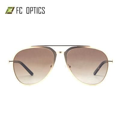 Fcsl7020 Wenzhou FC Retro Full Metal Rim Frame Temple Double Bridges Wholesale Sunglasses