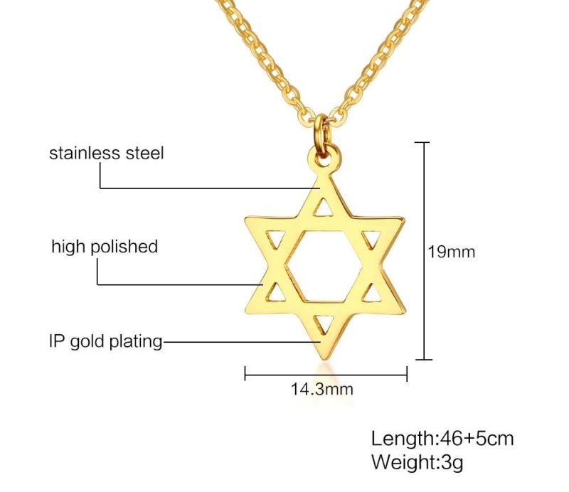 Magen Star Pendant Necklace Israel Hexagonal Charm Women Men Pendant