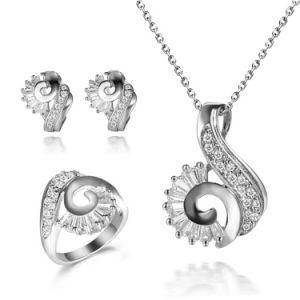 Elegant New Lady Fashion Jewelry 925 Silver Wedding Set