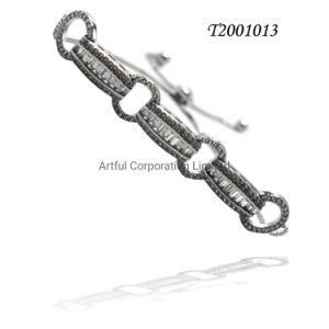 Fashion Adjustable Bracelet Silver Bracelet Jewelry in Rhodium Plating