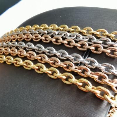 Wholesale Stainless Steel Cable Cross Chain Gold/Silver/Rose Gold Necklace for Jewelry Making