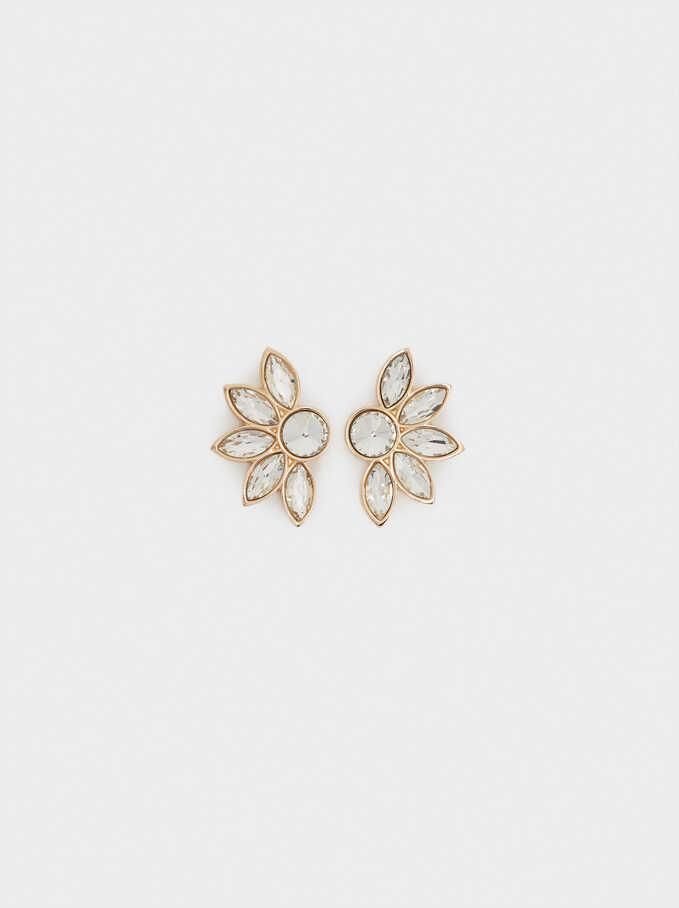 Fashion Crystal Flower Petal Temperament Earrings Jewelry