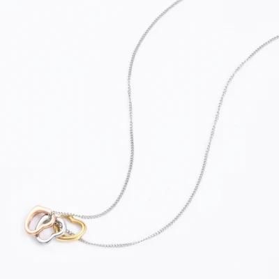 Stainless Steel Hearts Pendant Changeable Fashion Gold-Plated Necklace for Girls Fashion Jewelry