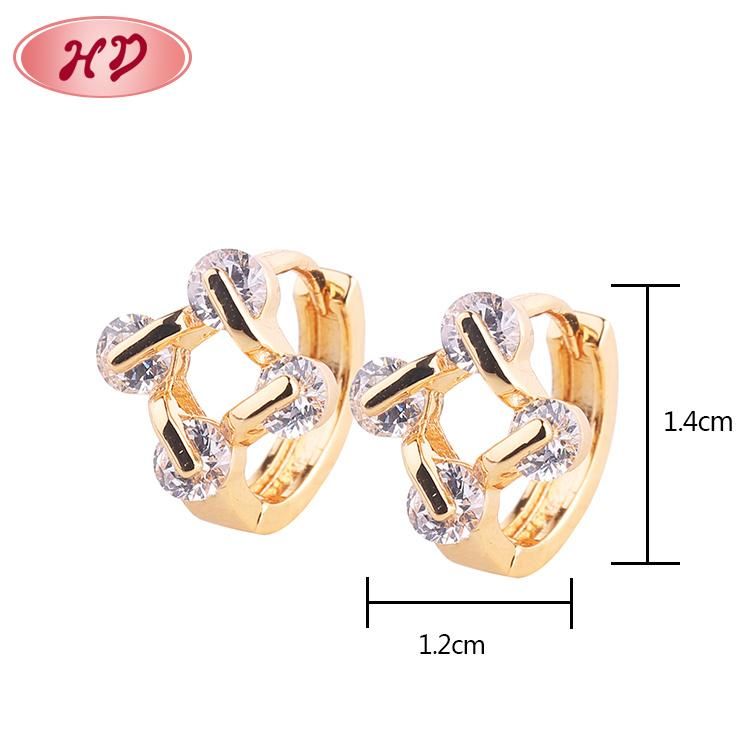 Fashion Ladies Cubic Zirconia Round-Shape Hoop Huggie Earrings
