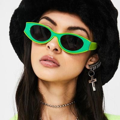 Modern Contrasting Sunglasses Female Personality Concave Frame Oval Sunglasses