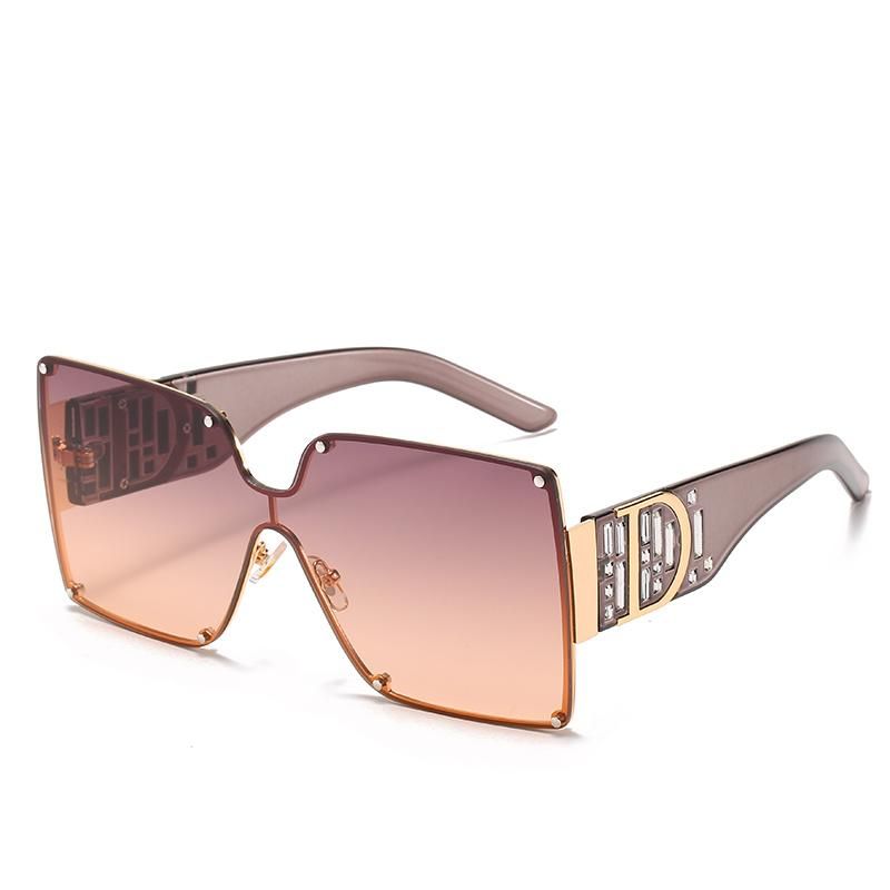 2020 No MOQ Oversize Metal Square Sunglasses