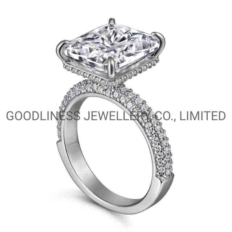 Luxury Promise Wedding Eternity Silver Women CZ Engagement Diamond Rings