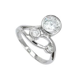 Solid Silver Fashion Jewelry Inlaid Cubic Zirconia Stone Ring