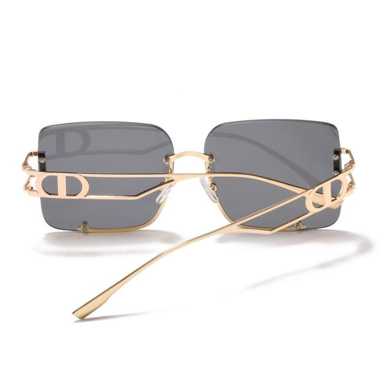 2022 No MOQ Half Frame UV400 Ocean Lens Metal Fashion Sunglasses