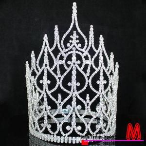 Beauty Queen Crown Tiara Clear Austrian Rhinestone Crystal Pageant Large T1413