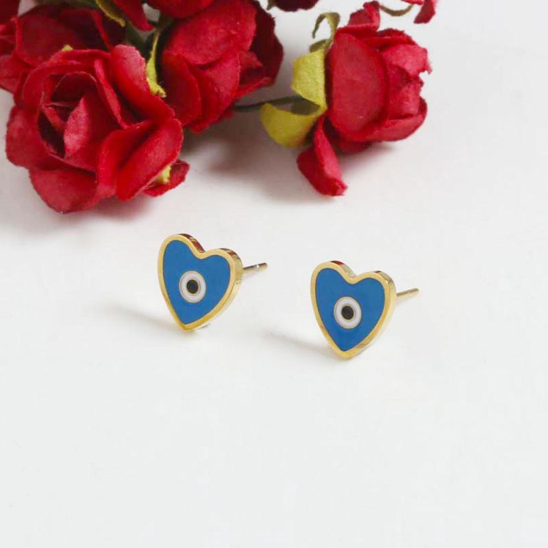 Manufacturer Custom Great Quality Fashion Jewelry Brand Earring Top Ranking 14K 18K Gold Plated Love Heart Earring Stud