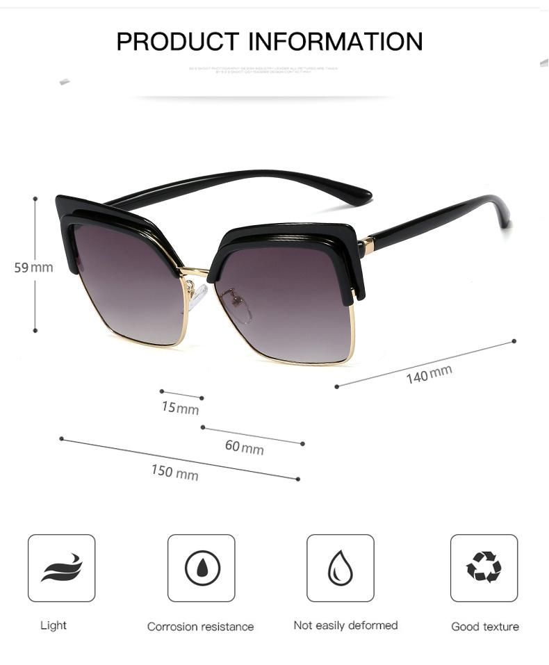 Ready to Ship Women Tr90 Fashion Sunglasses with Low MOQ