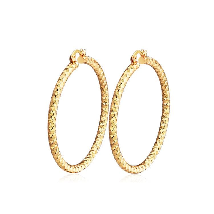 Fashion Women Jewelry Mexico Brinco 18K Gold Plated Color Big Hoop Earrings