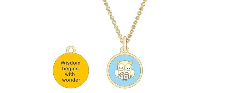 Summer Characteristic Round Blue Double-Sided Cute Cwl Jewelry Set