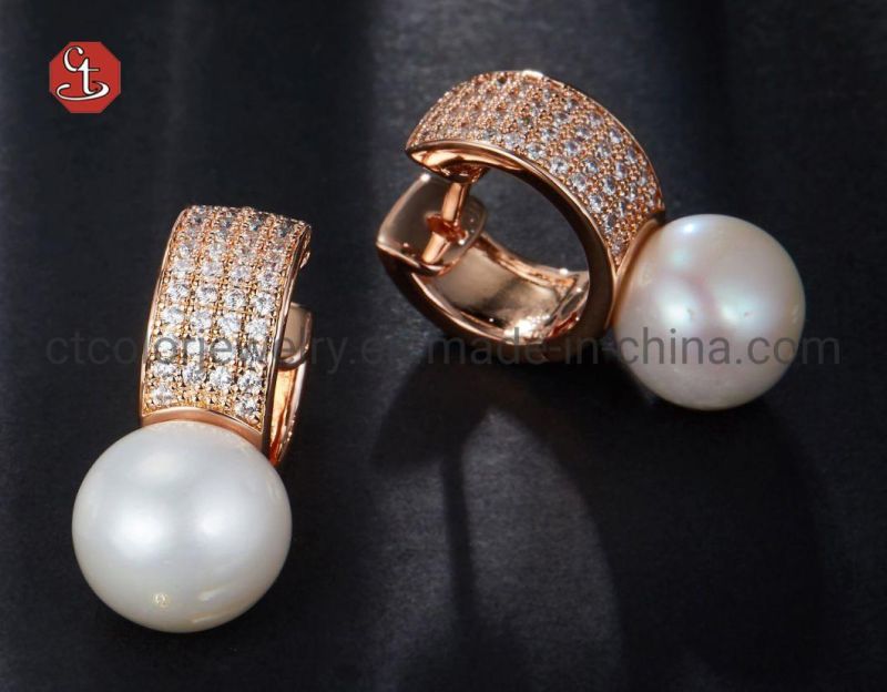 Fashion Silver Jewelry Luxury Wedding pearl Earrings Engagement Earrings for Women