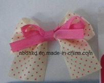 Satin Ribbon Bow with Dots Printing for Hair Decoration