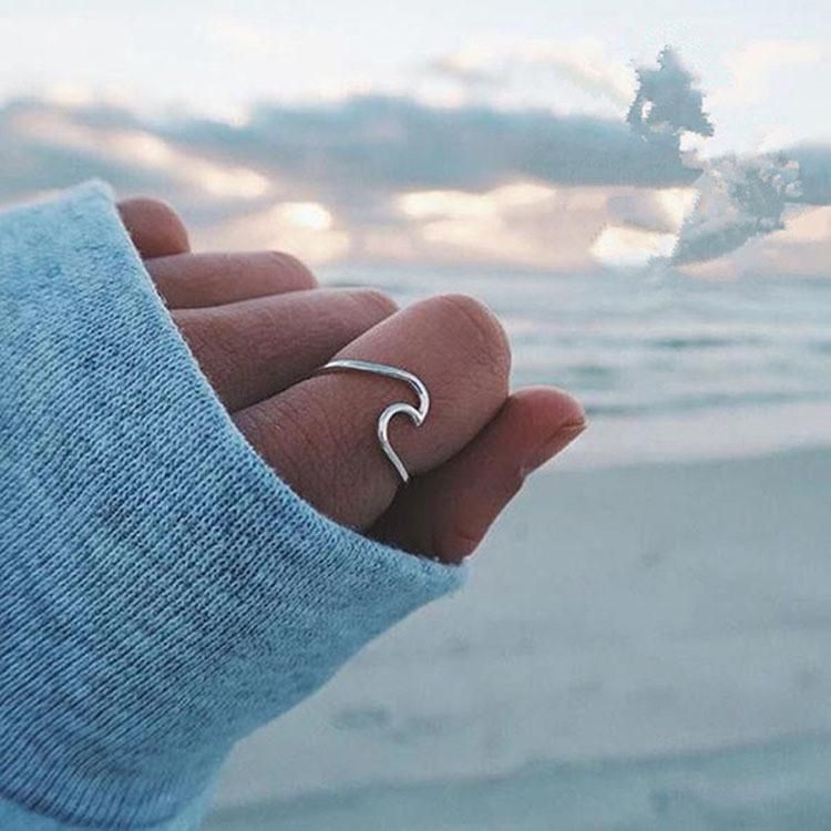 Wave Simple Wave Ring Slender Wave Wave Shape Tail Ring