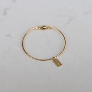 Lucky Charm Jewelry 18K Gold Plated Stainless Steel Wire Cuff Bangle Bracelet