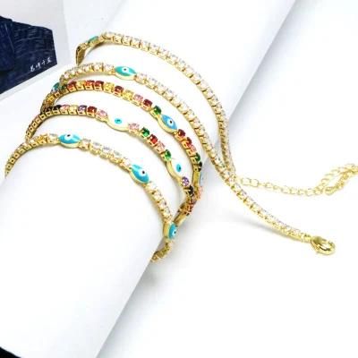 New Arrival Bohamian Devil&prime;s Eye Fashion Personality Eye Shape Chain Bracelet