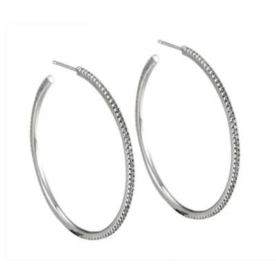 Fashion Lady Jewelry 925 Sterling Silver Big Hoop Earrings