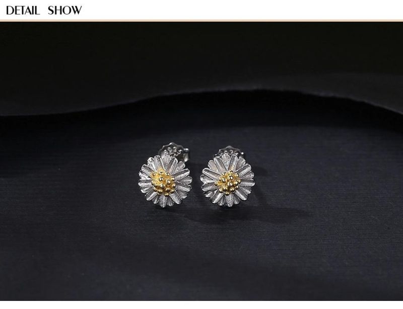 Hot Sales 925 Silver Tiny Daisy Earrings Jewelry for Women