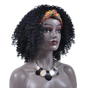Women Heat Resistant 14 Inch Long Curly Hair Wig with Wig Hat Black