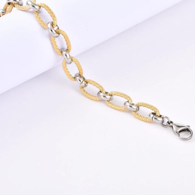Fashion Design Elegant Silver Gold Two-Tone Polished Jewelry Necklaces for Gift Party Stainless Steel Jewel Design
