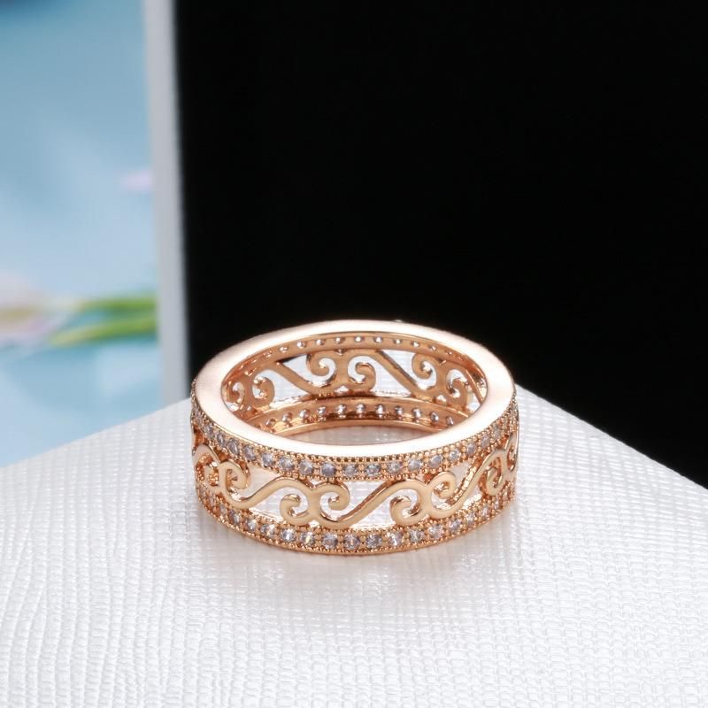 Hollowout Ring 585 Rose Gold Simple Fashion Ring