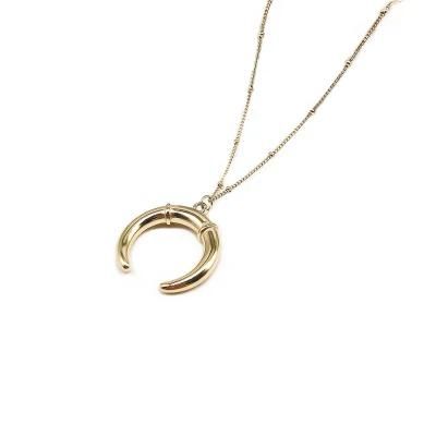 Manufacturer Custom High Quality Waterproof Fashion jewellery Gold Islamic Jewelry Moon Muslim Chain Necklace