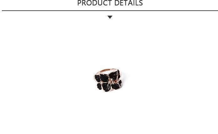 Good Quality Fashion Jewelry Black Flower Ring