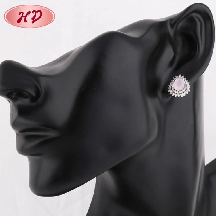 18K Gold Diamond Riangle Stud Earring Jewelry Cheap Wholesale Guangzhou
